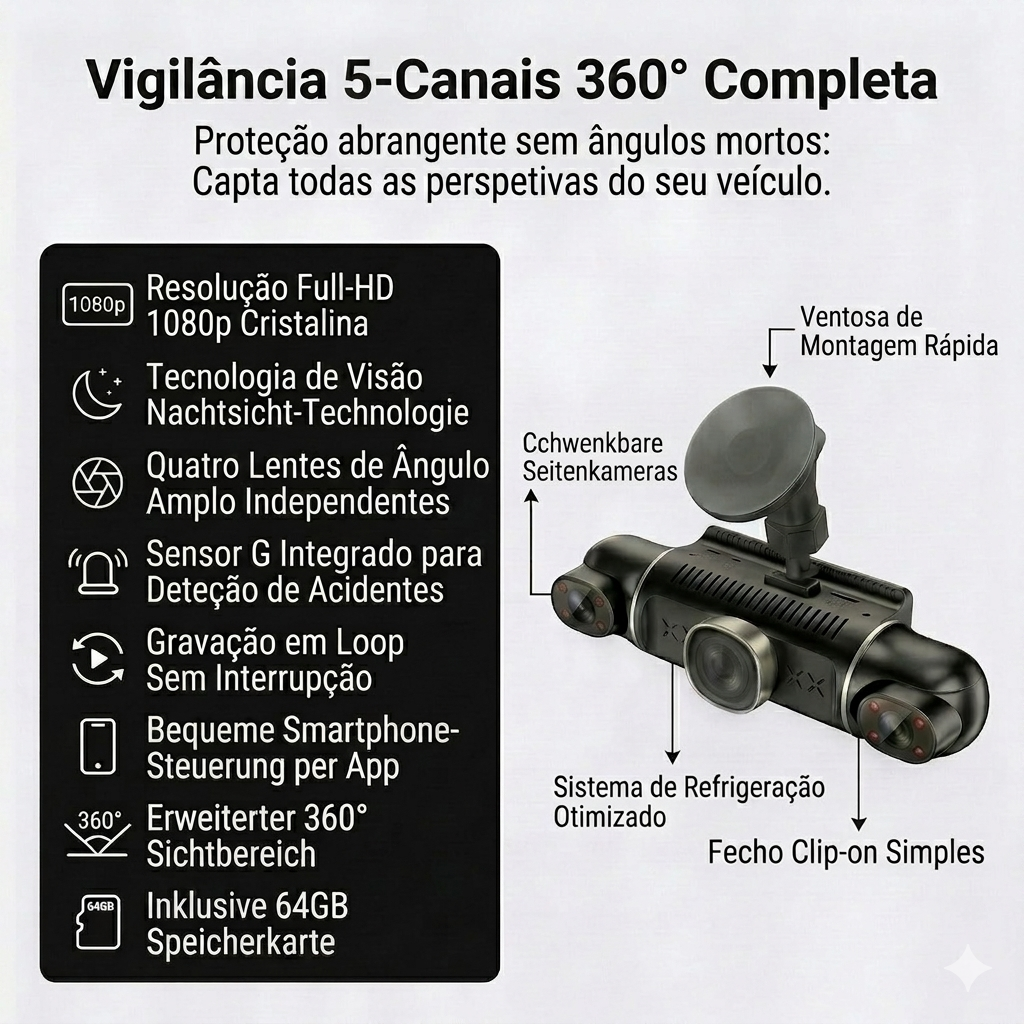 Carovigil Câmara 360° Segurança Automóvel